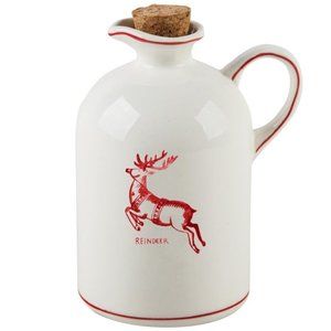Molly Hatch Oil & Vinegar Cruets - White & Red Molly Hatch Reindeer Pitcher